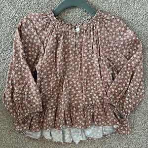 Vignette floral ruffle hem top